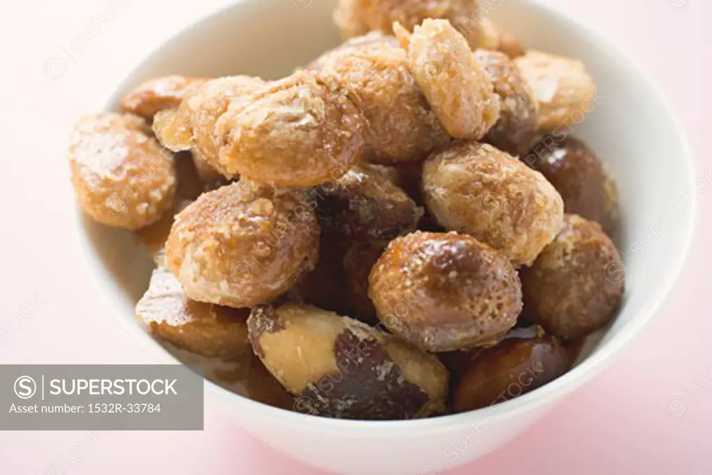 Roasted almonds in bowl