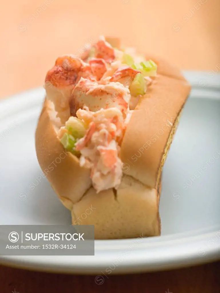 Bread roll filled with lobster salad