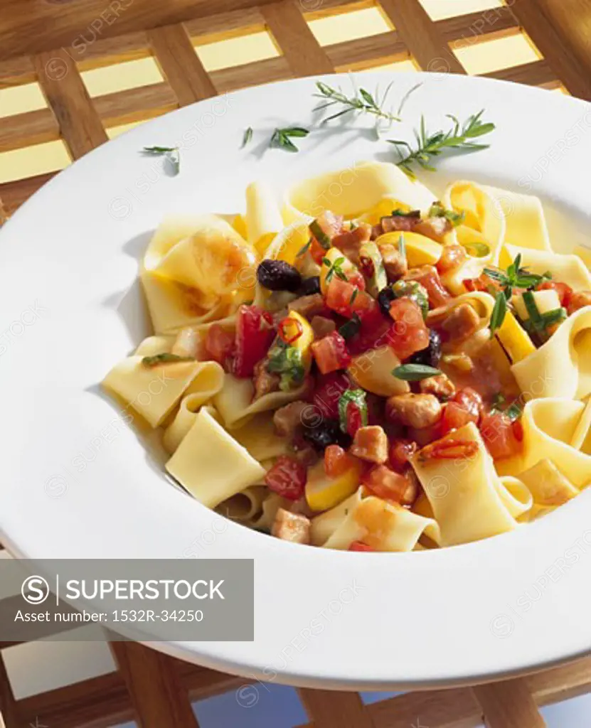 Pappardelle with tuna ragout