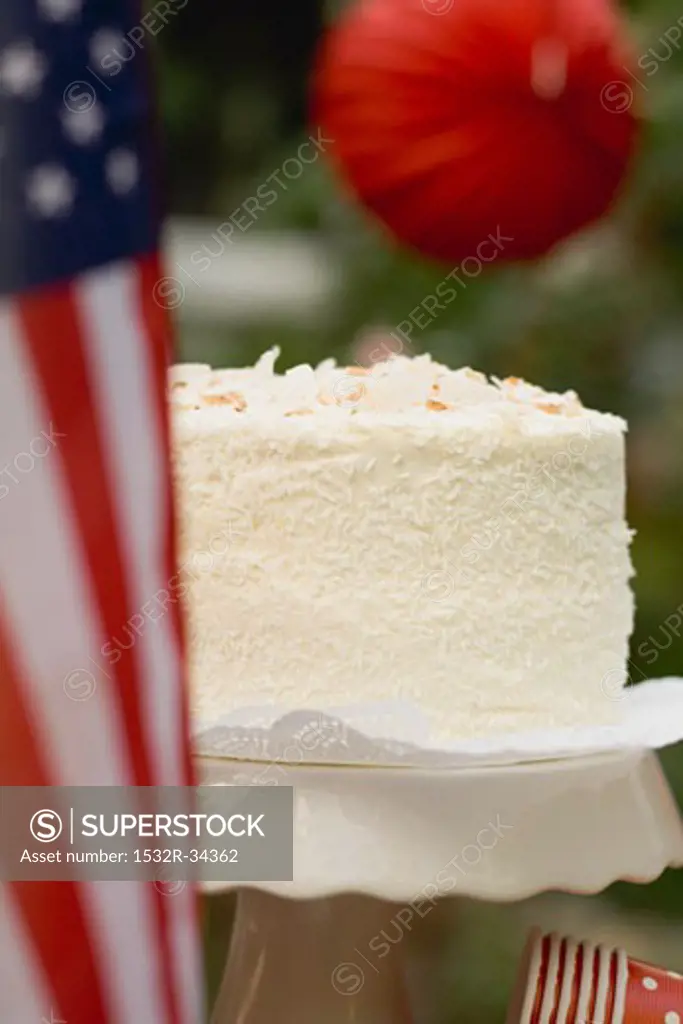 Coconut cake for the 4th of July (USA)