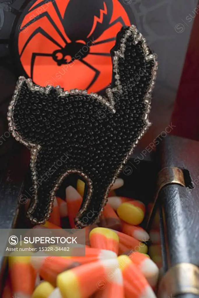 Sweets for Halloween (black cat, candy corn)