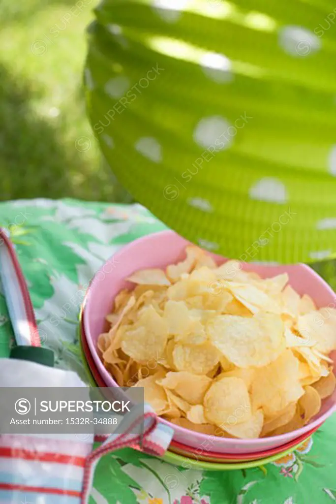 Potato crisps at a garden party