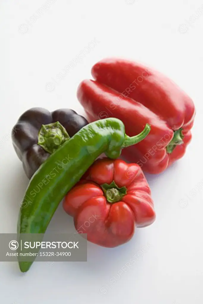 Peppers (red and purple) and chilli