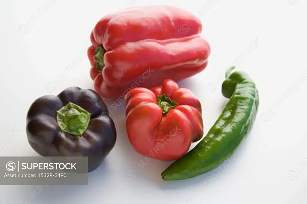 Peppers (red and purple) and chilli
