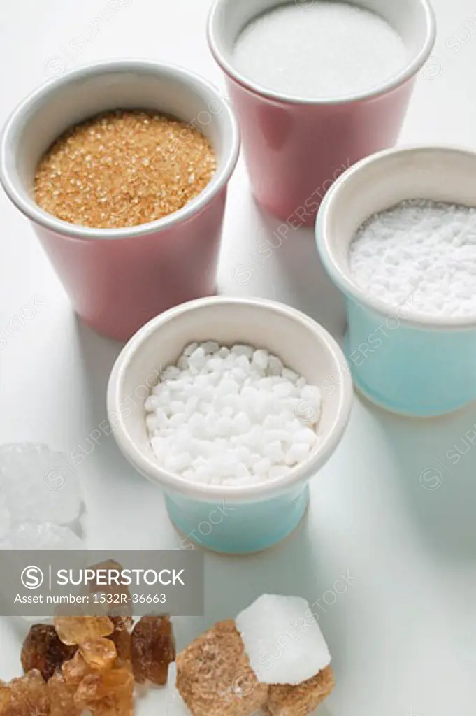 Various types of sugar