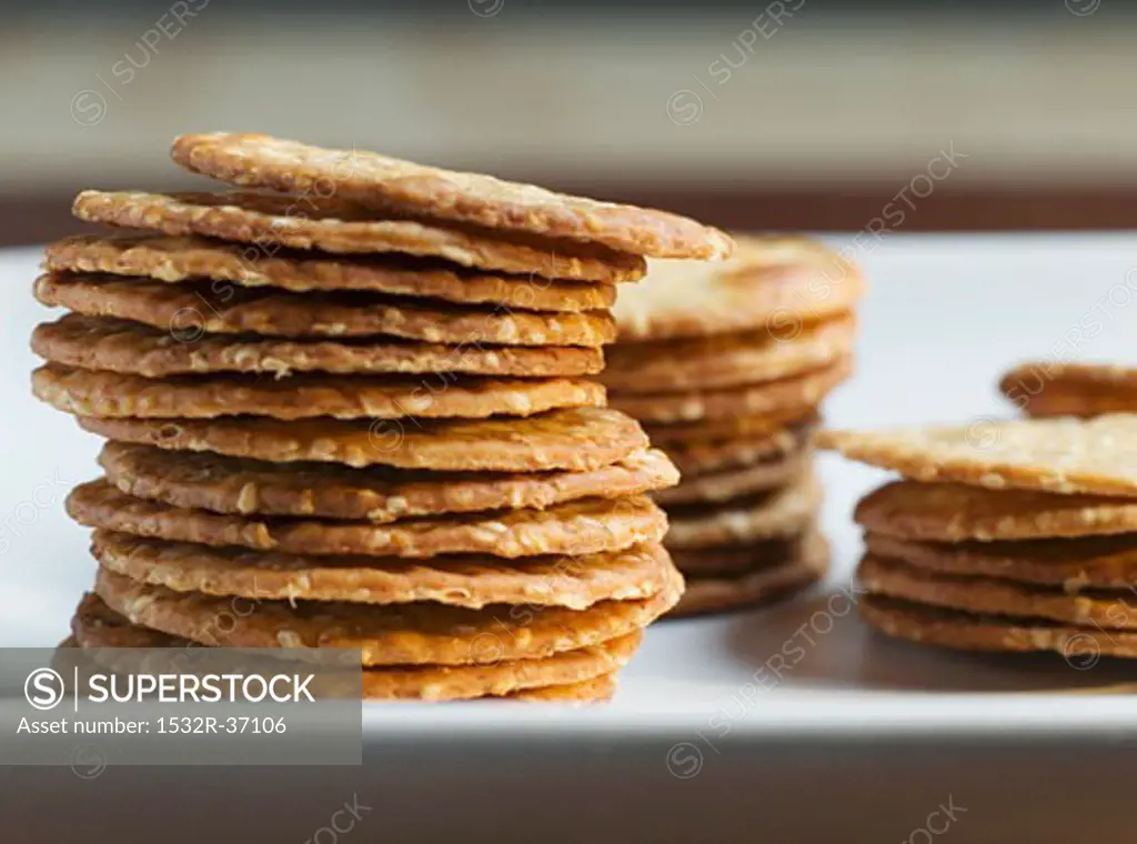 A Pile of Wheat Crackers