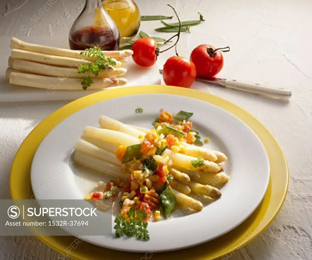 Asparagus with vegetable vinaigrette
