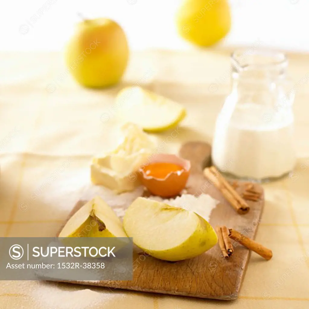 Ingredients for apple cake