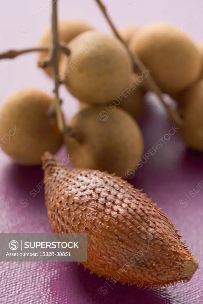 Salak fruits and longans