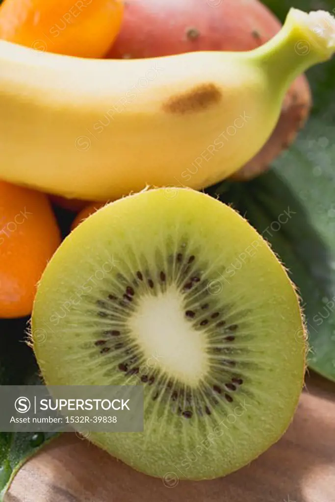 Exotic fruit still life with kiwi fruit