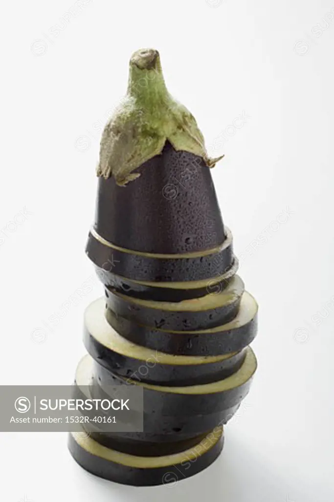 Sliced aubergine (stacked)