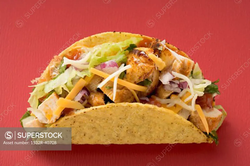 Chicken taco (red background)