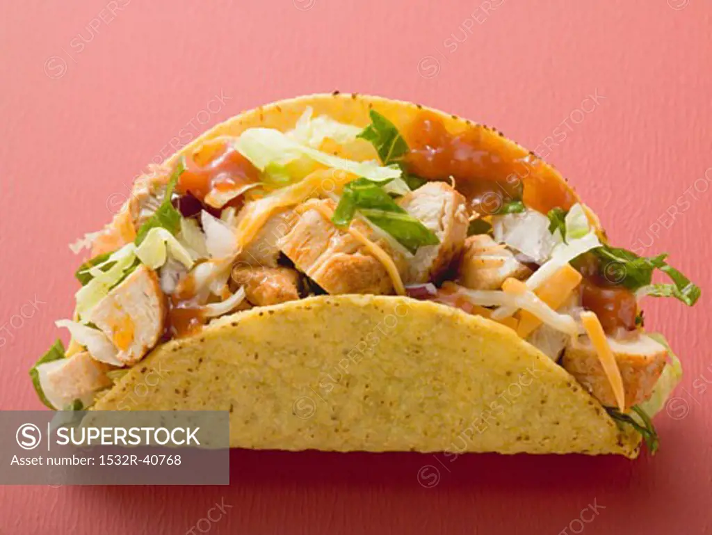 Chicken taco (red background)
