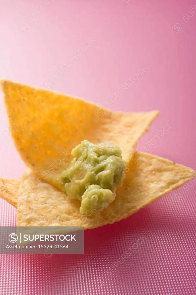 Guacamole on tortilla chip