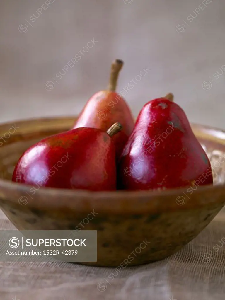 Bowl with Three Red Pear