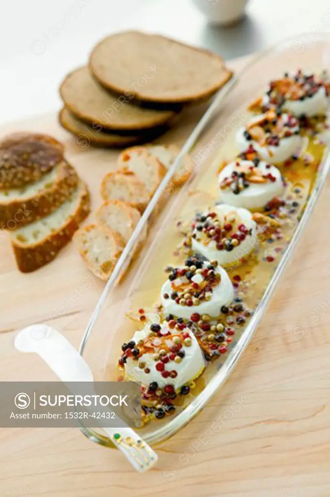 Marinated, Peppered Goat Cheese