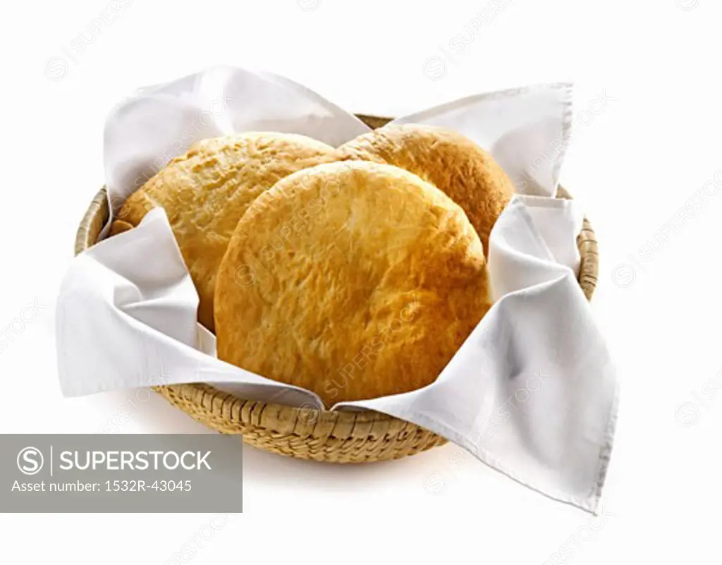 Lepinja in bread basket (Croatian flatbread)