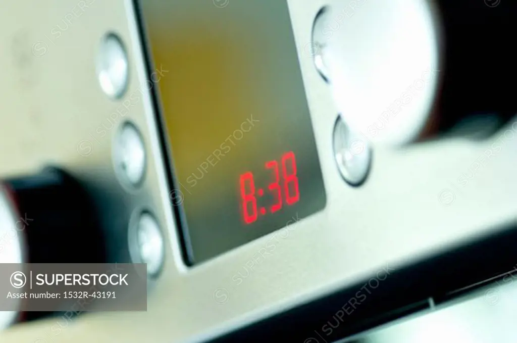 Cooker control panel (showing the time)