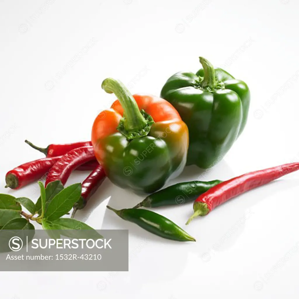 Still life with peppers and chillies