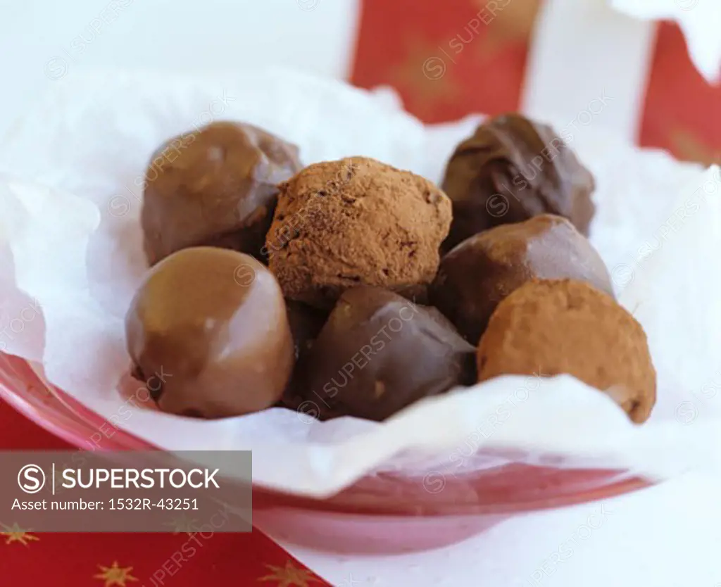 Home-made chocolate truffles
