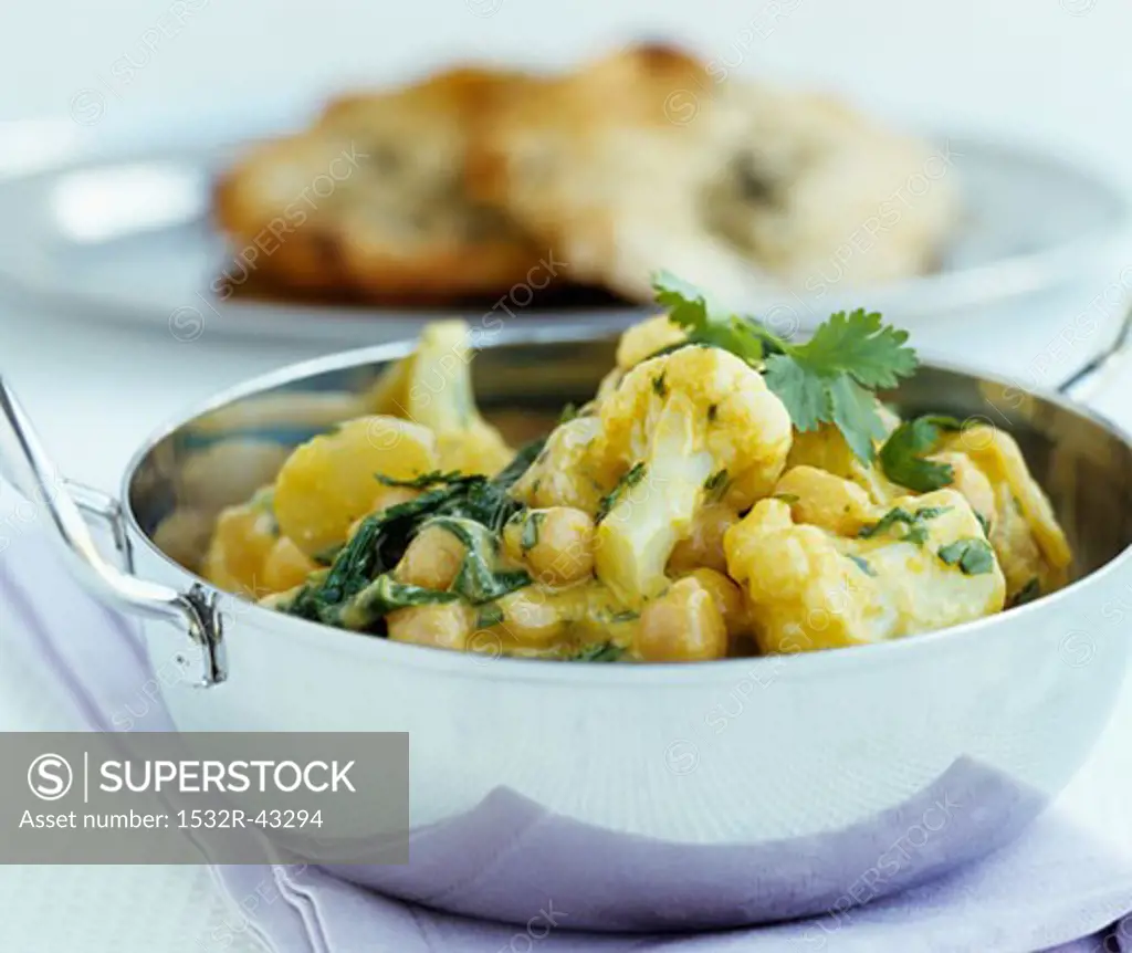 Cauliflower and chick-pea curry