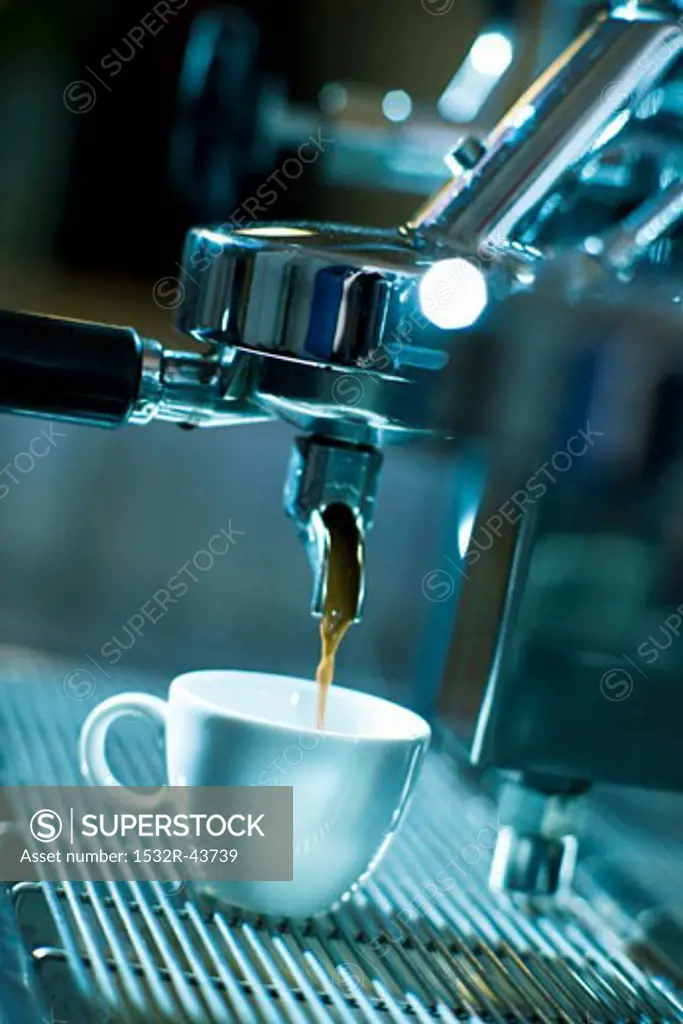 Espresso running into a cup