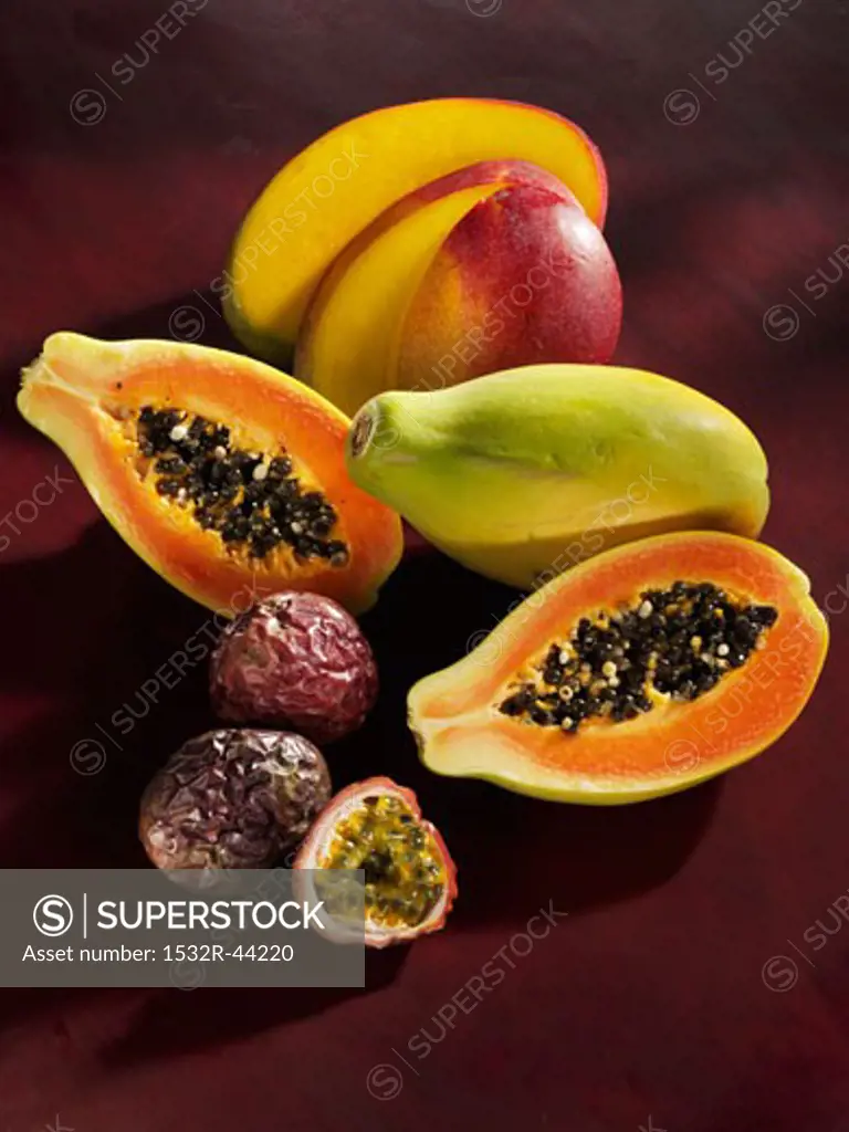 Mango, papaya and passion fruit