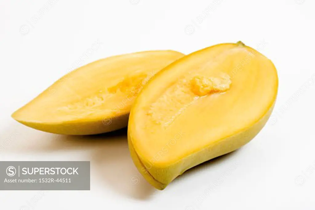 A halved Thai mango