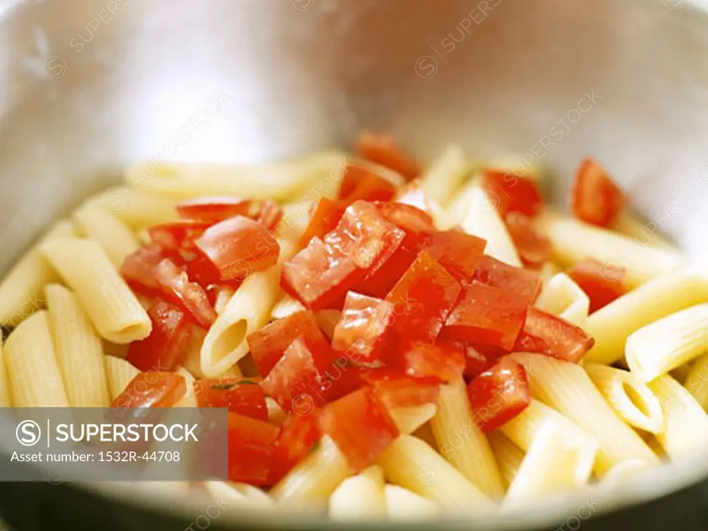 Penne with diced tomatoes