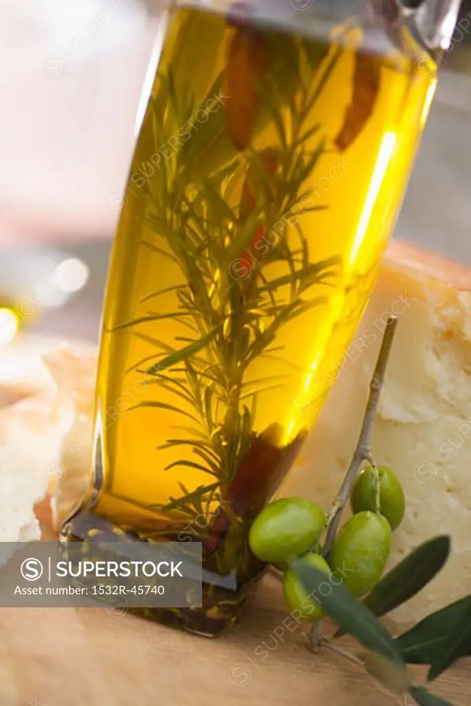Olive oil with rosemary and chillies