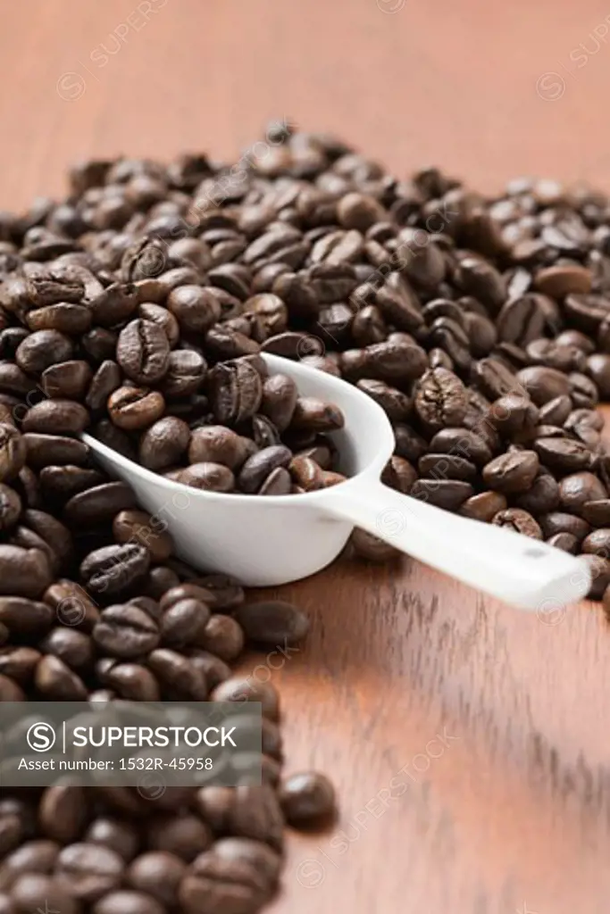 Coffee beans with scoop
