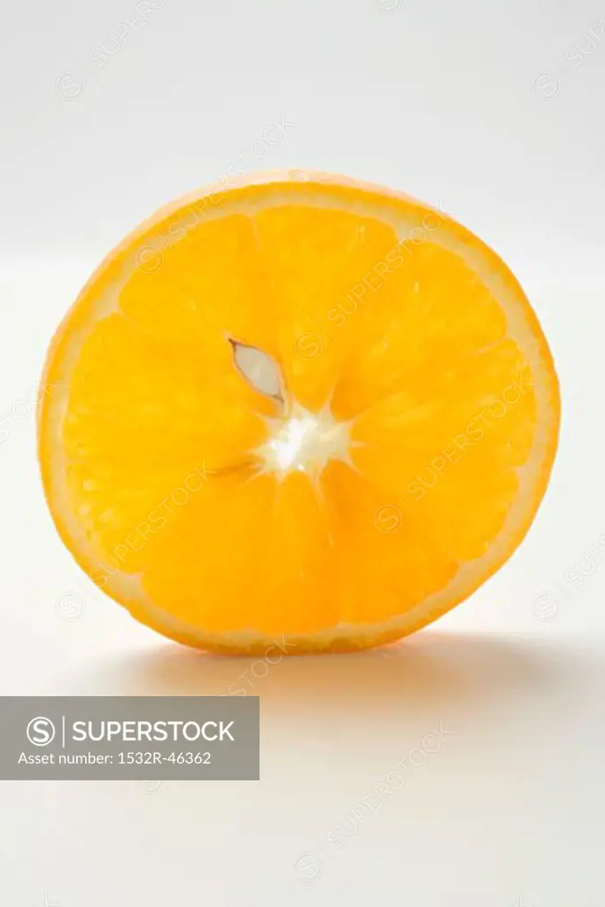 Slice of orange, standing on its edge