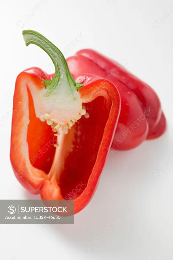 Two red pepper halves