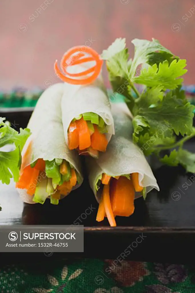 Vietnamese spring rolls with vegetable filling