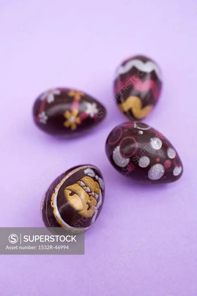 Painted chocolate eggs