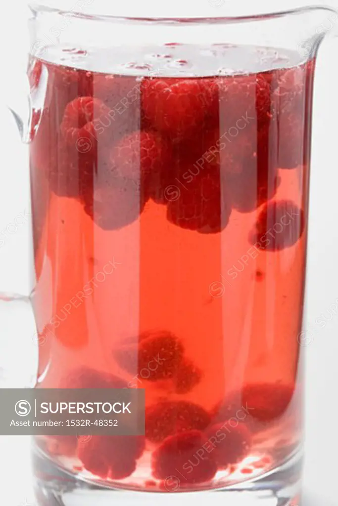Raspberry punch in jug