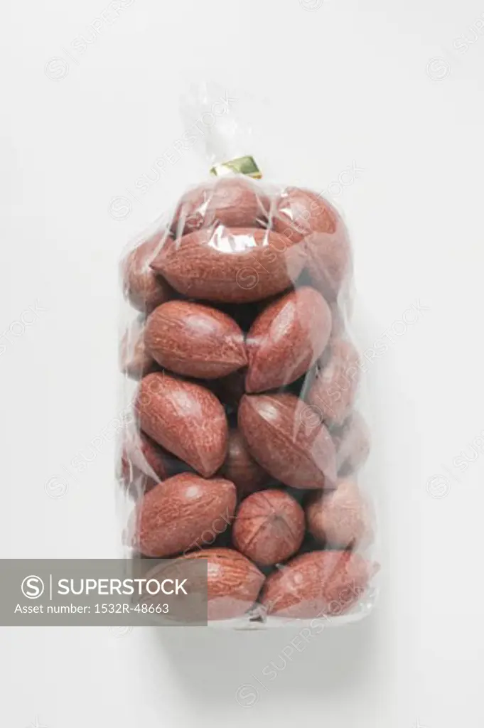 Pecans in cellophane bag