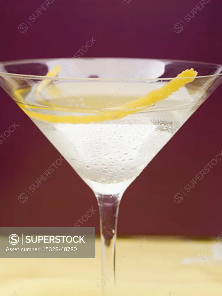 Martini with lemon zest