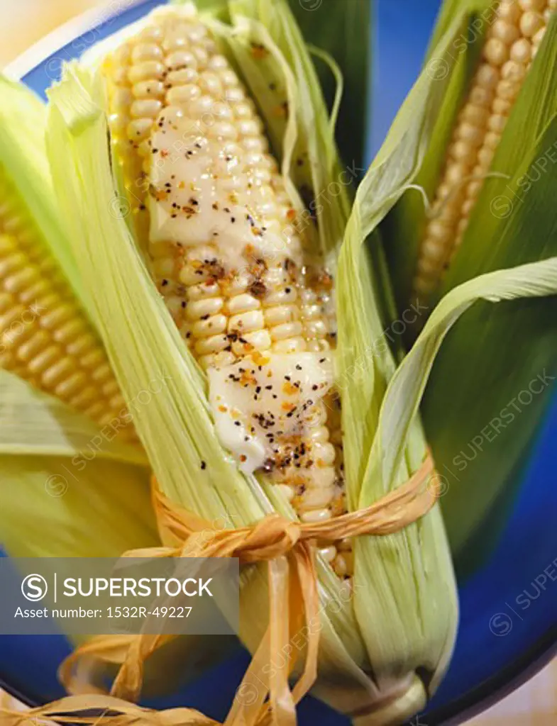 Corn on the Cob with Butter in Husk