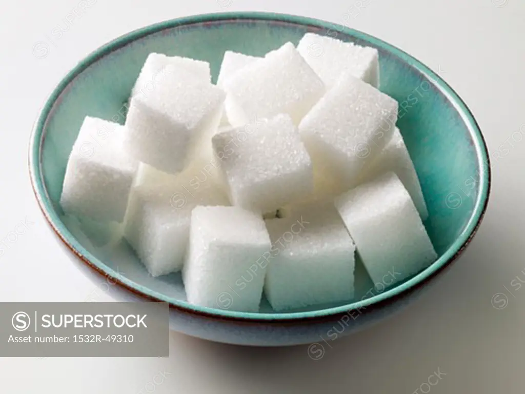 Bowl of sugar cubes