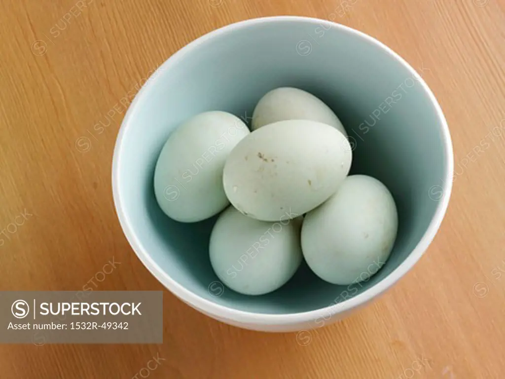 Free Range White Eggs in a Bowl