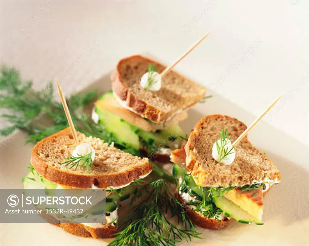 Smoked trout and cucumber sandwiches