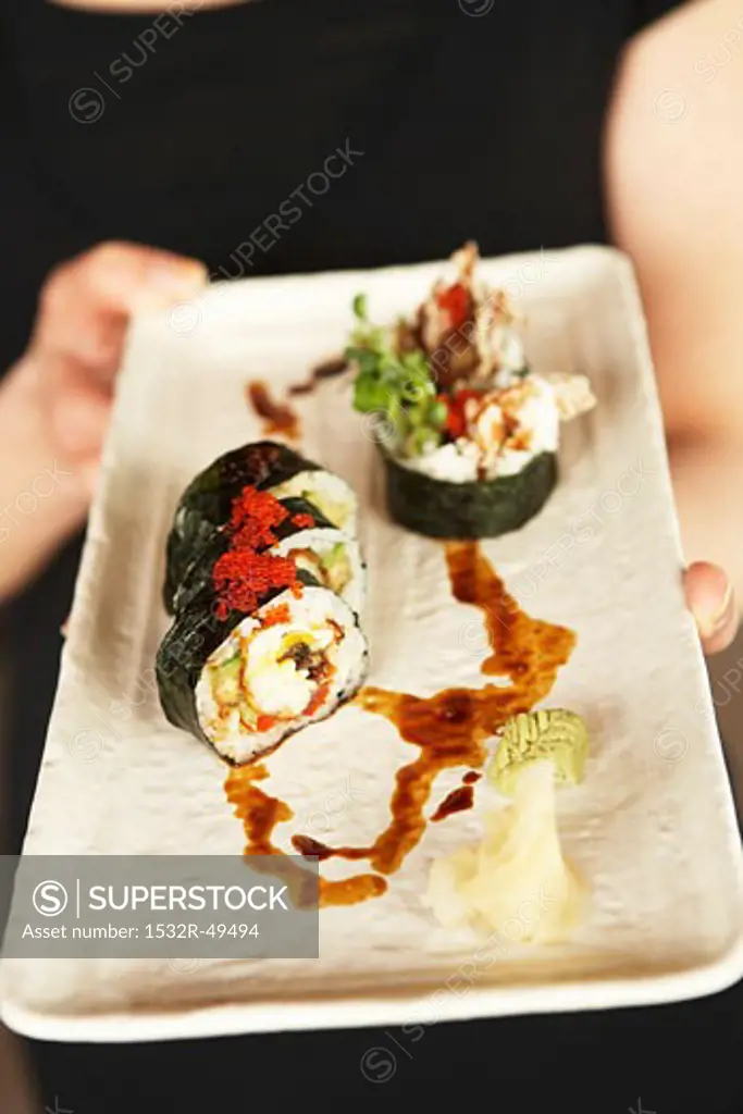 Shrimp maki sushi