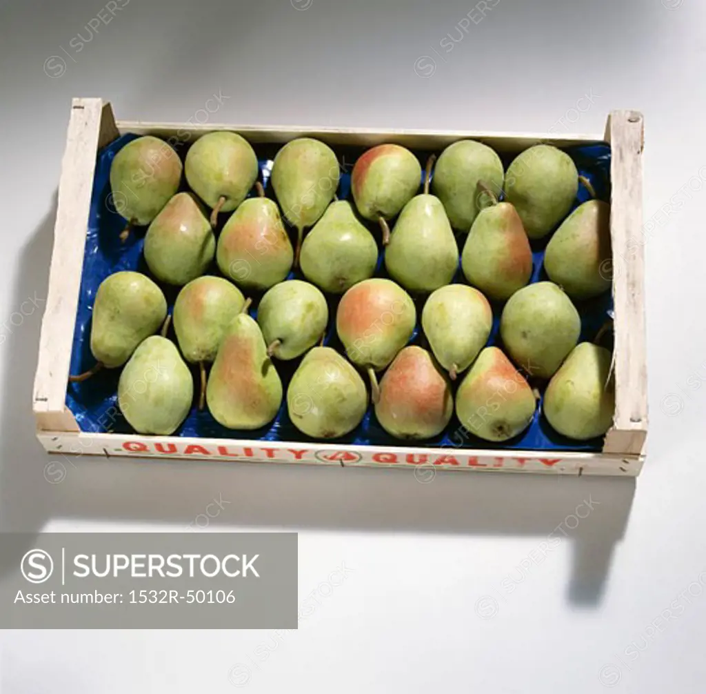 A box of pears (variety: Santa Maria)