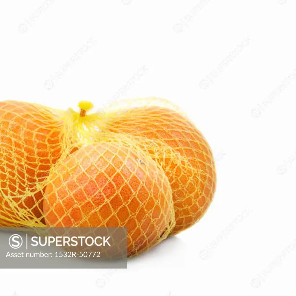 Three grapefruits in a net