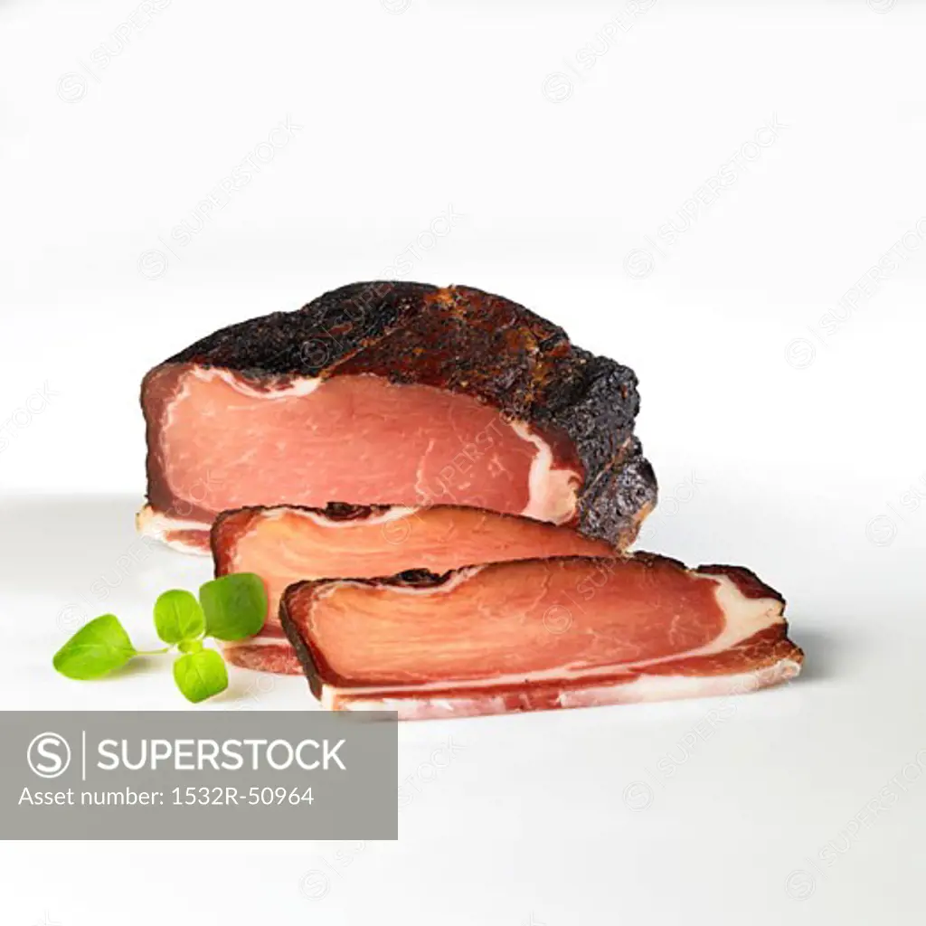 Black Forest ham, partly sliced