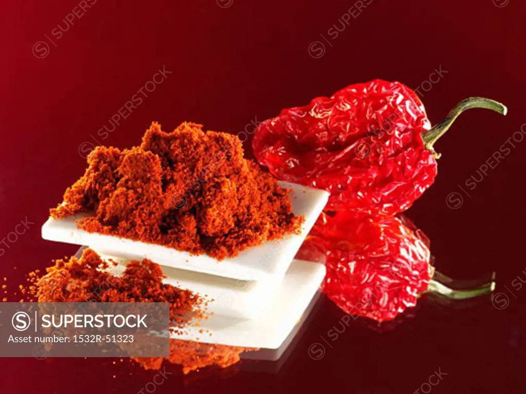 Paprika and dried red pepper