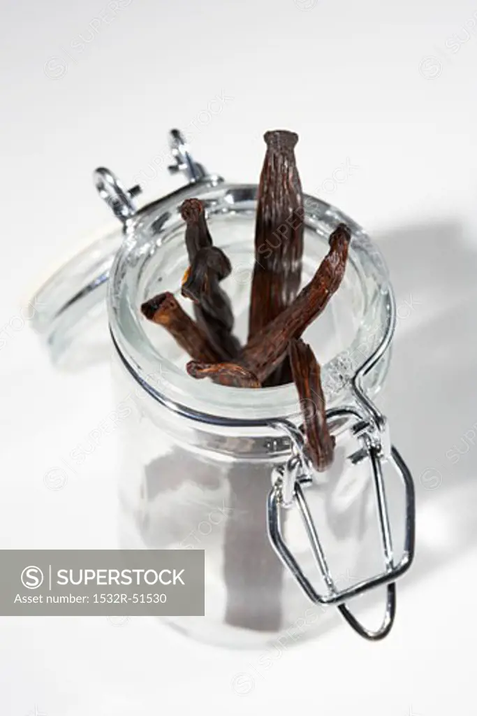 Vanilla Beans in Opened Canister