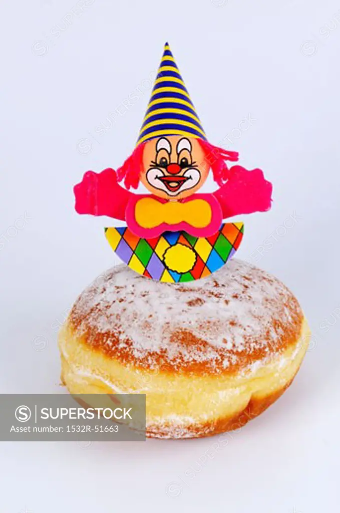A doughnut with a clown