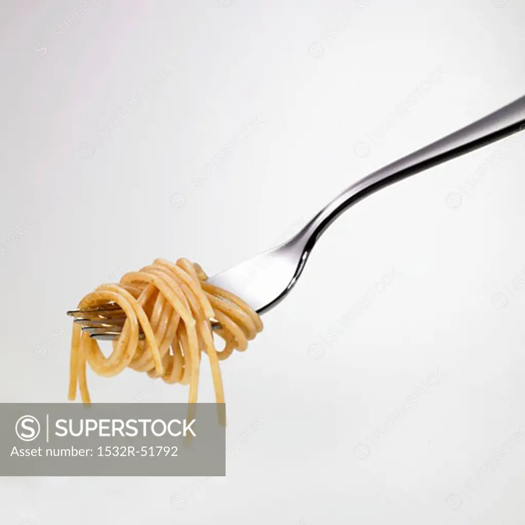 Spaghetti on fork